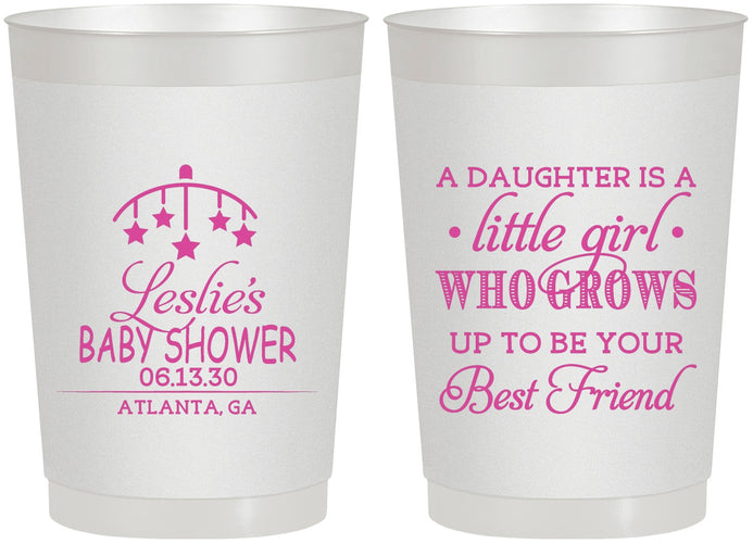 Personalized Baby Shower 22 oz Frosted Cups - Little Girls Best Friend | 90173
