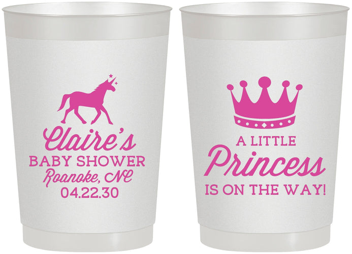 Personalized Baby Shower 22 oz Frosted Cups - Little Princess | 90174