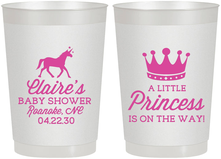 Personalized Baby Shower 22 oz Frosted Cups - Little Princess | 90174
