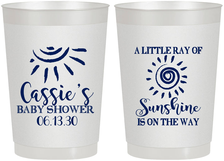 Personalized Baby Shower 22 oz Frosted Cups - Sunshine | 90179