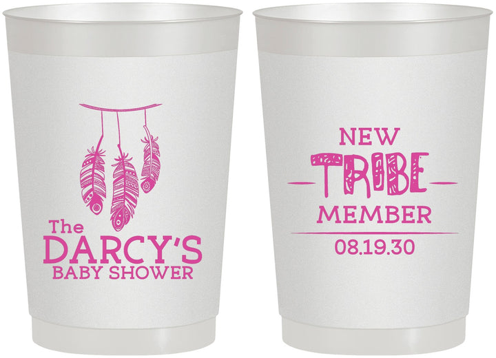 Personalized Baby Shower 22 oz Frosted Cups - Tribe Member | 90183