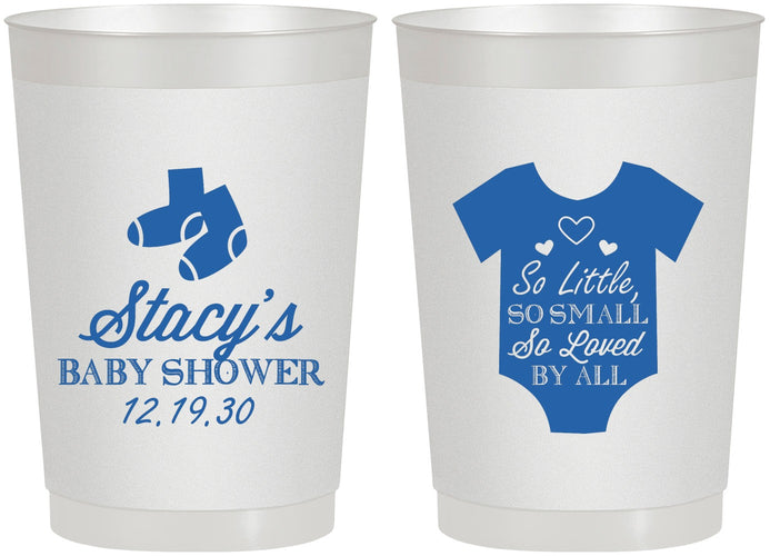 Personalized Baby Shower 22 oz Frosted Cups - Loved By All | 90188