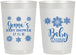 Personalized Baby Shower 22 oz Frosted Cups - Christmas Snowflakes | 90192
