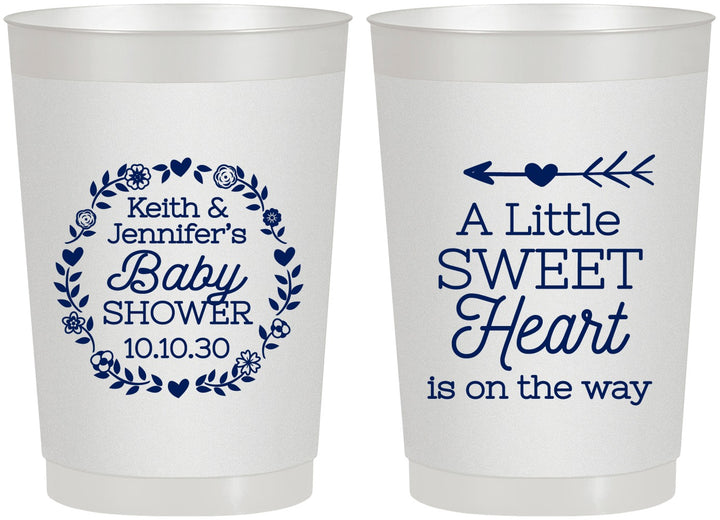 Personalized Baby Shower 22 oz Frosted Cups - Little Sweet Heart | 90195