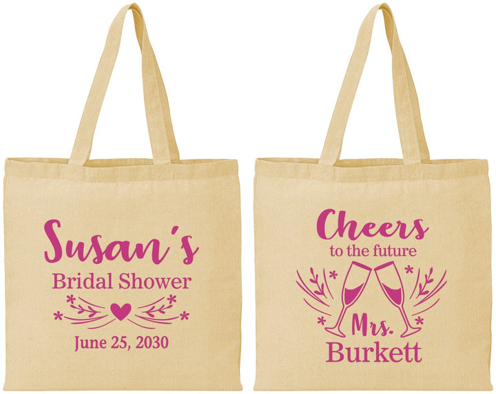 Personalized Bridal Shower Cotton Tote Bags - Future Mrs | 100005