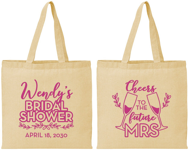 Personalized Bridal Shower Cotton Tote Bags - Future Mrs | 100011