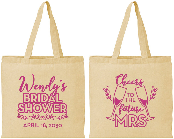 Personalized Bridal Shower Cotton Tote Bags - Future Mrs | 100011
