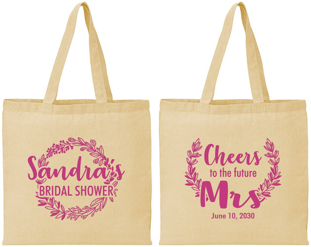 Personalized Bridal Shower Cotton Tote Bags - Future Mrs | 100015