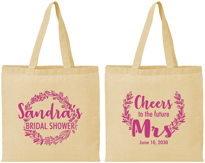 Personalized Bridal Shower Cotton Tote Bags - Future Mrs | 100015
