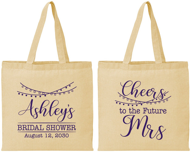 Personalized Bridal Shower Cotton Tote Bags - Future Mrs | 100018