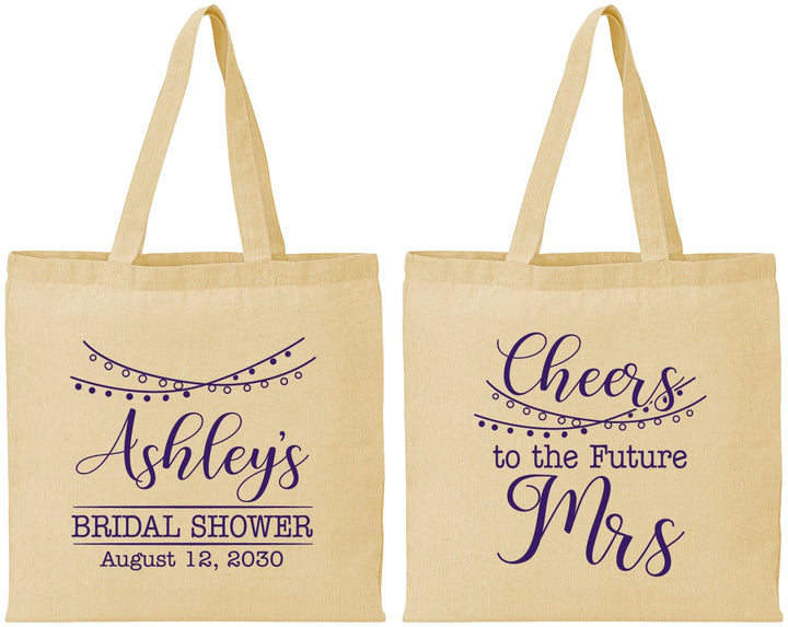 Personalized Bridal Shower Cotton Tote Bags - Future Mrs | 100018