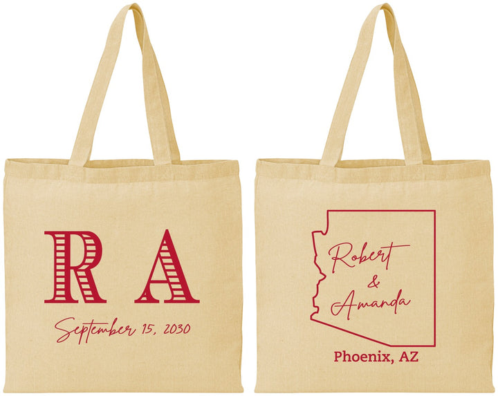 Personalized Wedding Cotton Tote Bags - Arizona | 102