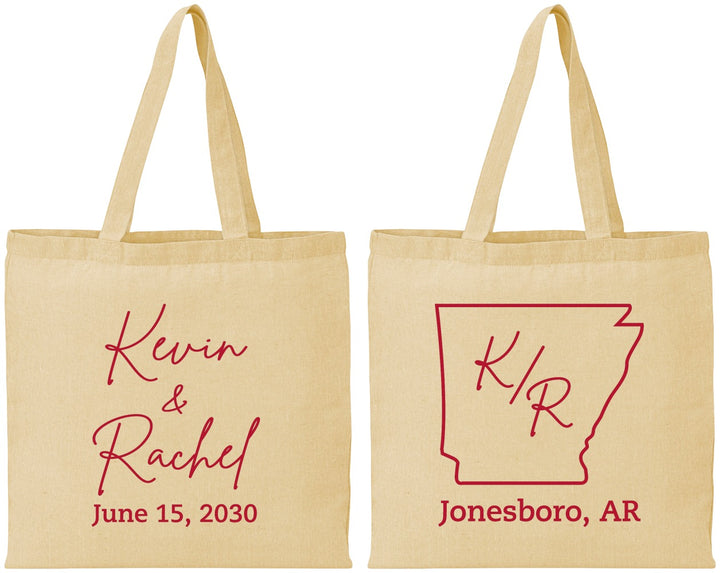 Personalized Wedding Cotton Tote Bags - Arkansas | 103