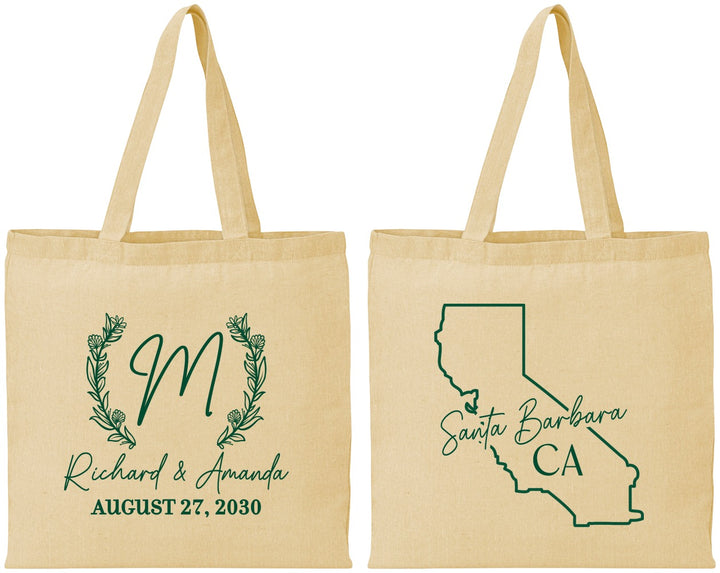 Personalized Wedding Cotton Tote Bags - California | 104
