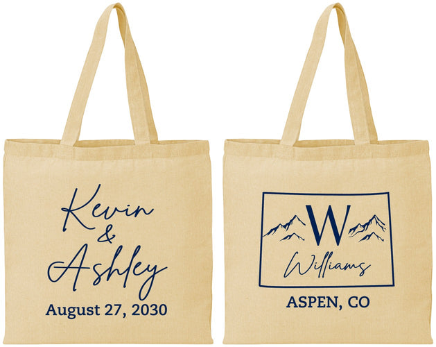 Personalized Wedding Cotton Tote Bags - Colorado | 105