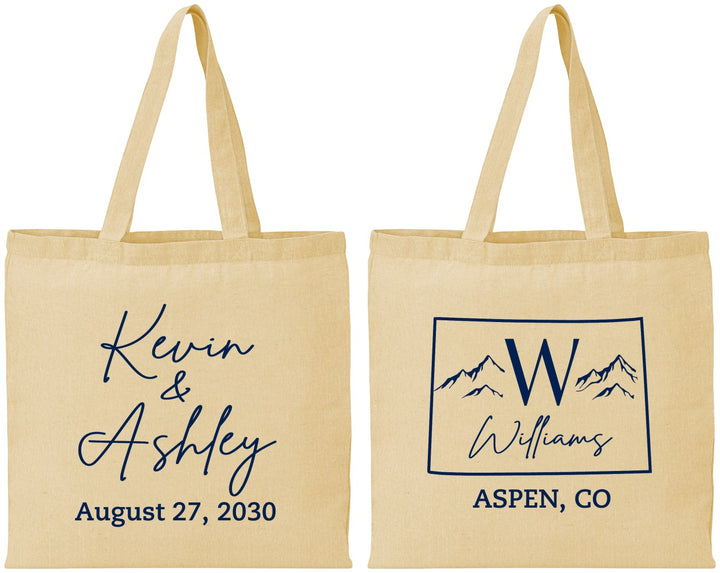 Personalized Wedding Cotton Tote Bags - Colorado | 105