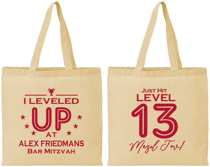 Personalized Bar Mitzvah Cotton Tote Bags - 13th Birthday Video Game | 110014