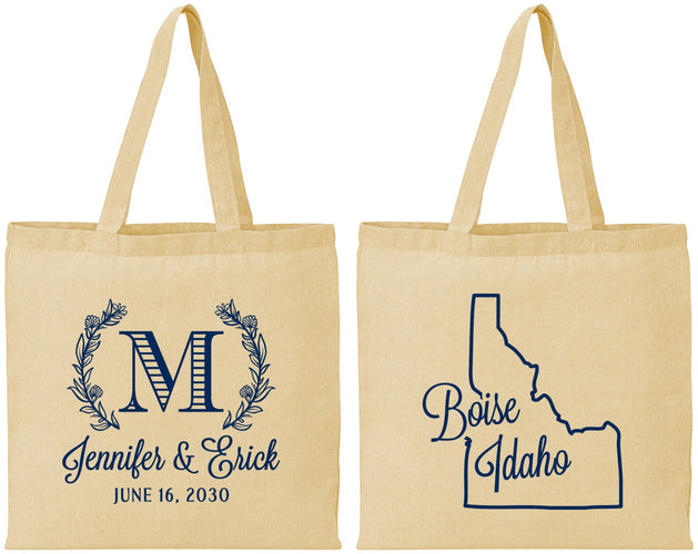 Personalized Wedding Cotton Tote Bags - Idaho | 111