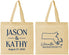 Personalized Wedding Cotton Tote Bags - Massachusetts | 120
