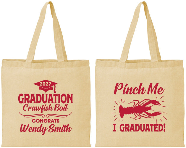 Personalized Graduation Cotton Tote Bags - Class Of 2027 Crawfish Boil | 130001