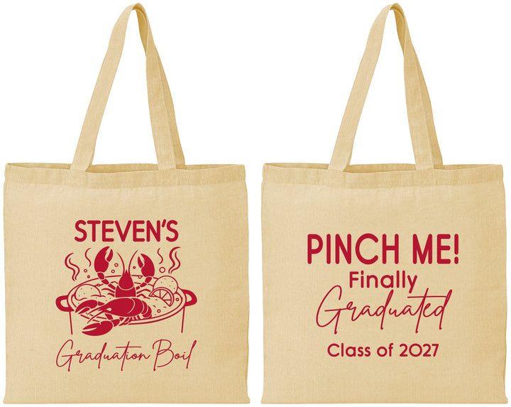 Personalized Graduation Cotton Tote Bags - Class Of 2027 Crawfish Boil | 130004