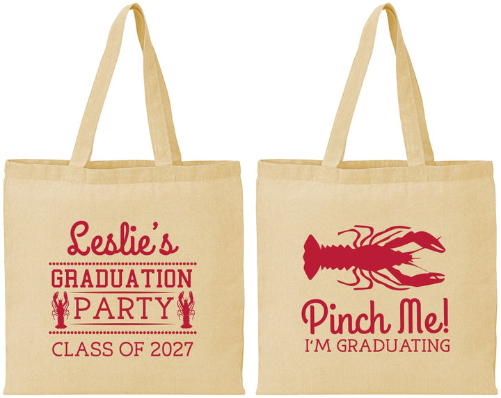 Personalized Graduation Cotton Tote Bags - Class Of 2027 Crawfish Boil | 130042