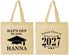 Personalized Graduation Cotton Tote Bags - Class Of 2027 Hats Off | 130049