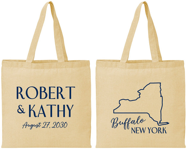 Personalized Wedding Cotton Tote Bags - New York | 131