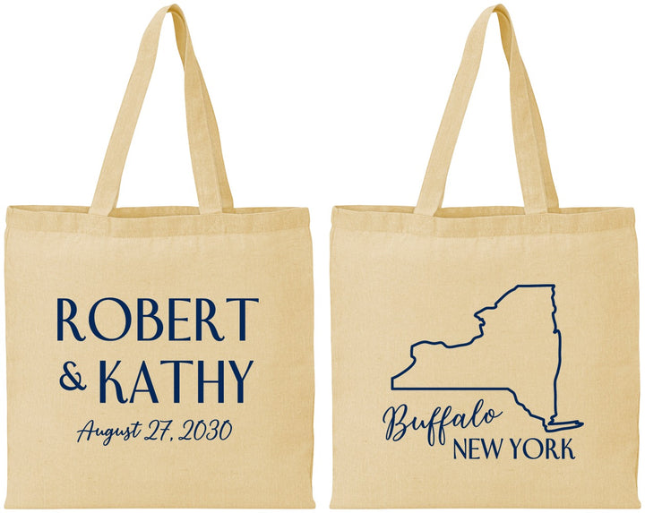 Personalized Wedding Cotton Tote Bags - New York | 131