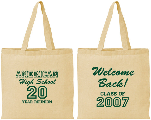 Personalized Class Reunion Cotton Tote Bags - Class Of 2007 20 Year | 140001