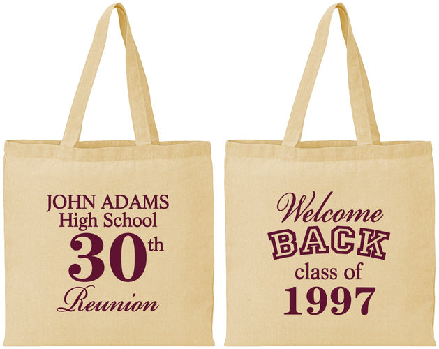 Personalized Class Reunion Cotton Tote Bags - Class Of 1997 30 Year | 140007