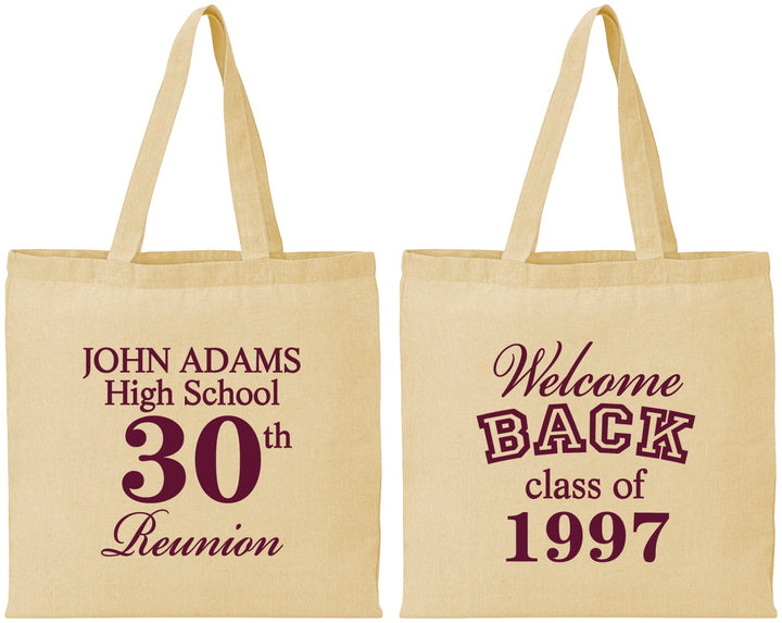 Personalized Class Reunion Cotton Tote Bags - Class Of 1997 30 Year | 140007