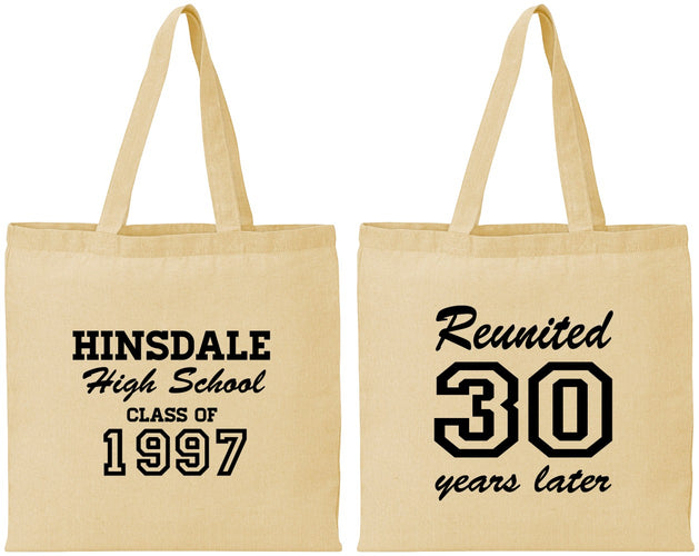Personalized Class Reunion Cotton Tote Bags - Class Of 1997 30 Year | 140012