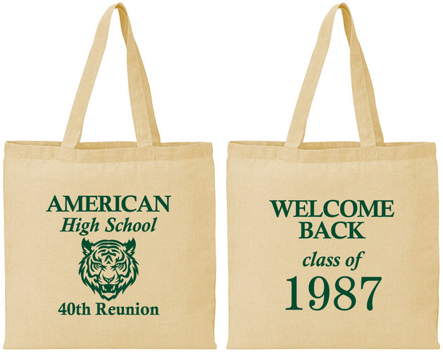 Personalized Class Reunion Cotton Tote Bags - Class Of 1987 40 Year | 140013