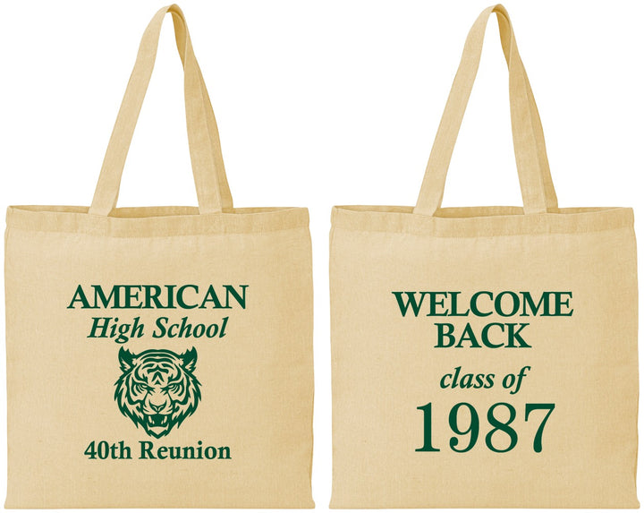 Personalized Class Reunion Cotton Tote Bags - Class Of 1987 40 Year | 140013