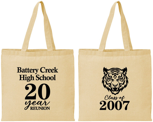Personalized Class Reunion Cotton Tote Bags - Class Of 2007 20 Year | 140016