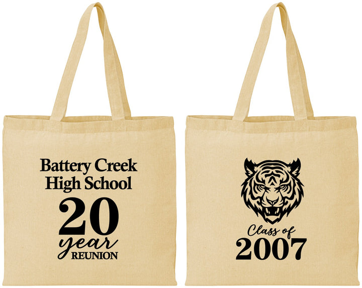 Personalized Class Reunion Cotton Tote Bags - Class Of 2007 20 Year | 140016