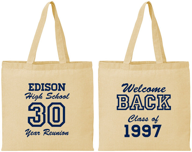 Personalized Class Reunion Cotton Tote Bags - Class Of 1997 30 Year | 140022
