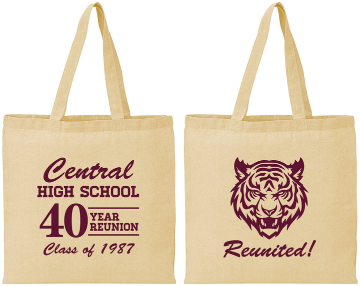 Personalized Class Reunion Cotton Tote Bags - Class Of 1987 40 Year | 140023