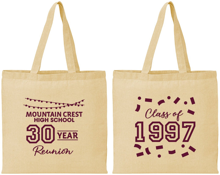 Personalized Class Reunion Cotton Tote Bags - Class Of 1997 30 Year | 140027