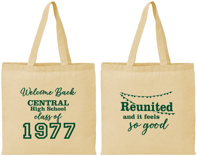 Personalized Class Reunion Cotton Tote Bags - Class Of 1977 50 Year | 140029