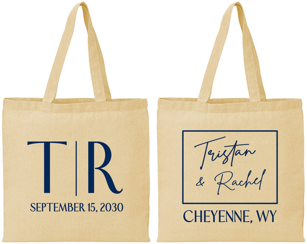 Personalized Wedding Cotton Tote Bags - Wyoming | 149
