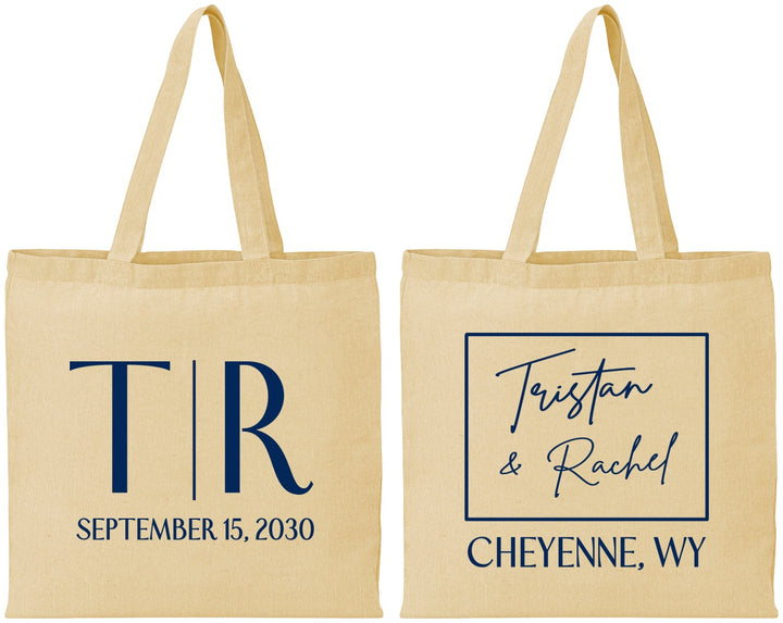 Personalized Wedding Cotton Tote Bags - Wyoming | 149