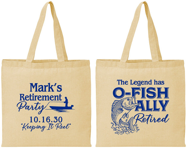 Personalized Retirement Cotton Tote Bags - Ofishally Retired | 150008