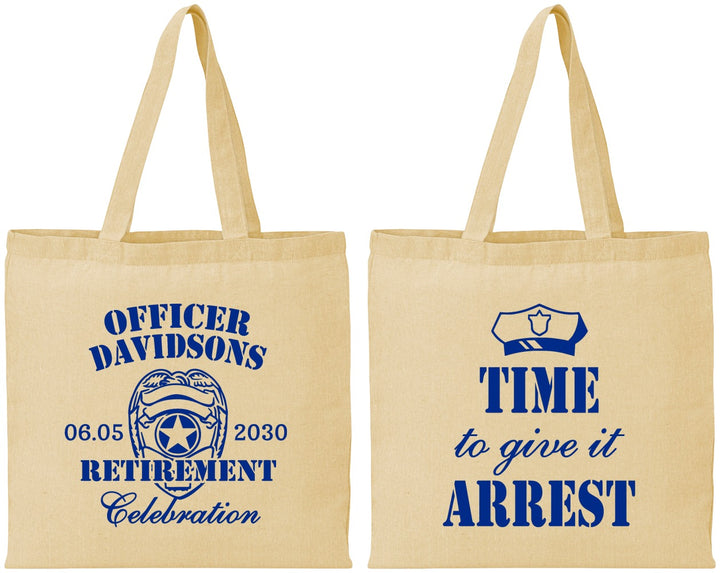 Personalized Retirement Cotton Tote Bags - Police Officer | 150014