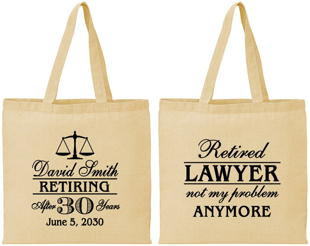 Personalized Retirement Cotton Tote Bags - Lawyer | 150025
