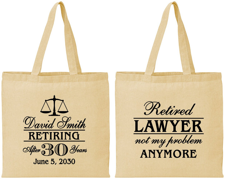Personalized Retirement Cotton Tote Bags - Lawyer | 150025