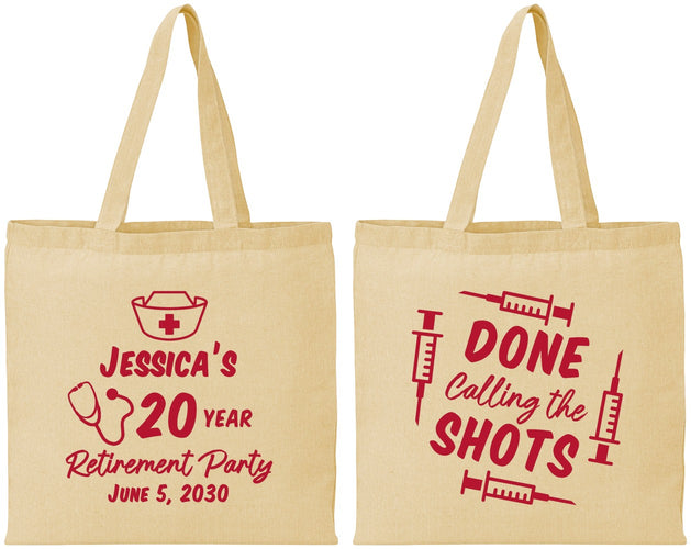 Personalized Retirement Cotton Tote Bags - Nurse | 150026