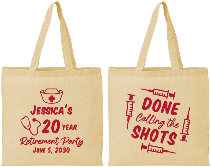 Personalized Retirement Cotton Tote Bags - Nurse | 150026