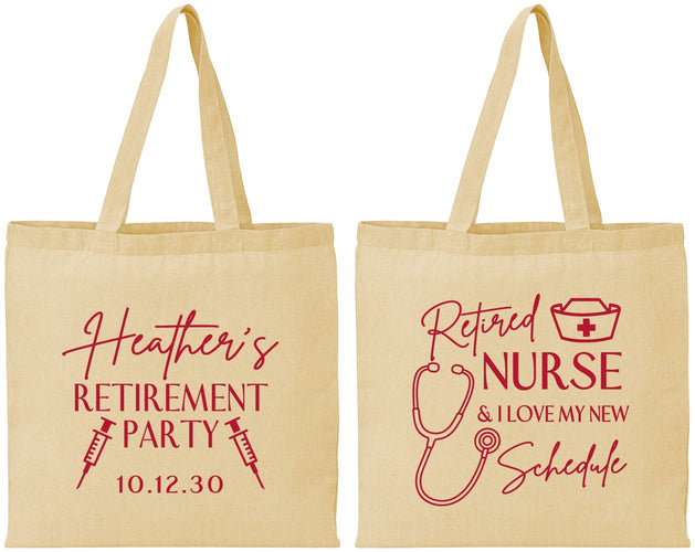 Personalized Retirement Cotton Tote Bags - Nurse | 150028